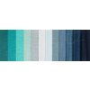 Set Linen Texture BT Výběr z kolekce Linen Texture 12 barevných modrých a tyrkysových odstínů 15x55 cm.
