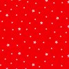 Látka vánoční v metráži 2577R s vánočním skandinávským motivem vzor smetanové hvězdičky na červeném podkladu