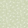 Látka bavlna v metráži 018G s přírodním motivem, vzor smetanoví zajíci na zeleném podkladu