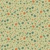 Látka bavlna v metráži 097G s podzimním motivem vzor podzimní listy na světle zeleném podkladu
