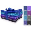 Fat Quarters Fairy Rings B látky s geometrickým motivem ve fialových, modrých a tyrkysových odstínech