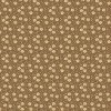 Látka bavlna v metráži 1664N s květinovým motivem, vzor drobné květiny na hnědém podkladu