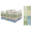 Fat Quarters Ayla G látky s květinovým a geometrickým motivem v zelených, modrých a smetanových odstínech