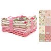 Fat Quarters Ayla E látky s květinovým a geometrickým motivem v růžových a smetanových odstínech