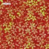 Látka batika v metráži 6/1042 vzor žluté květiny na červeném podkladu