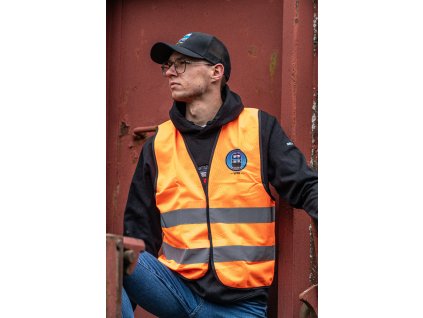 Výstražná reflexní vesta s lokomotivou a potiskem Vectron Siemens 193 383 Belgie DB ČD OBB