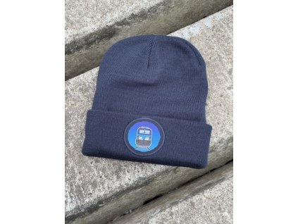 Zimní čepice s potiskem a motivem lokomotivy Siemens Vectron