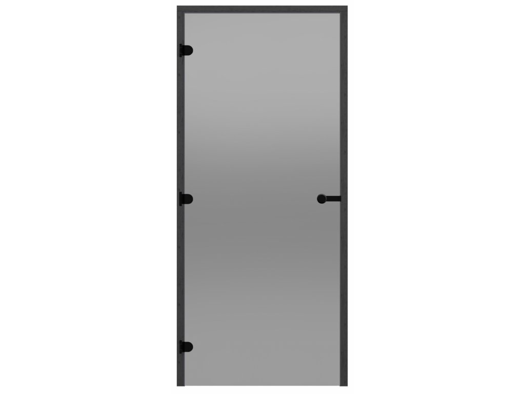 Dveře do sauny HARVIA 8x21, šedé 790x2090 mm, borovice, černý rám