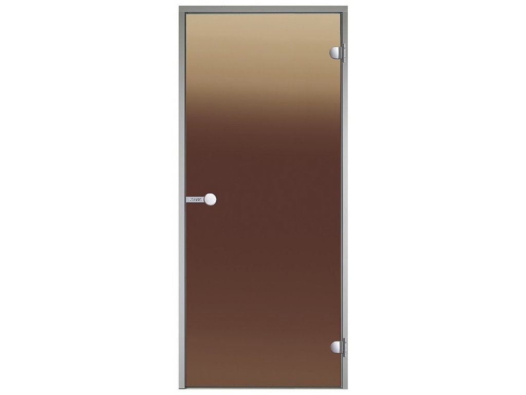 Dveře do parní sauny ALU HARVIA 8x19, bronzové, 790x1890 mm, šedý rám