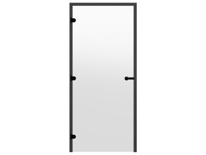 Dveře do sauny HARVIA 9x19, čiré 890x1890 mm, borovice, černý rám