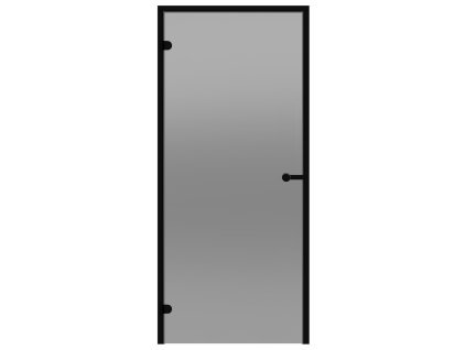 Dveře do parní sauny ALU HARVIA 7x19, šedé 690x1890 mm, černý rám