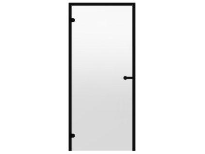 Dveře do parní sauny ALU HARVIA 7x19, čiré 690x1890 mm, černý rám