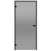 Dveře do sauny HARVIA 7x19, šedé 690x1890 mm, borovice, černý rám