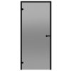Dveře do parní sauny ALU HARVIA 8x19, šedé 790x1890 mm, černý rám