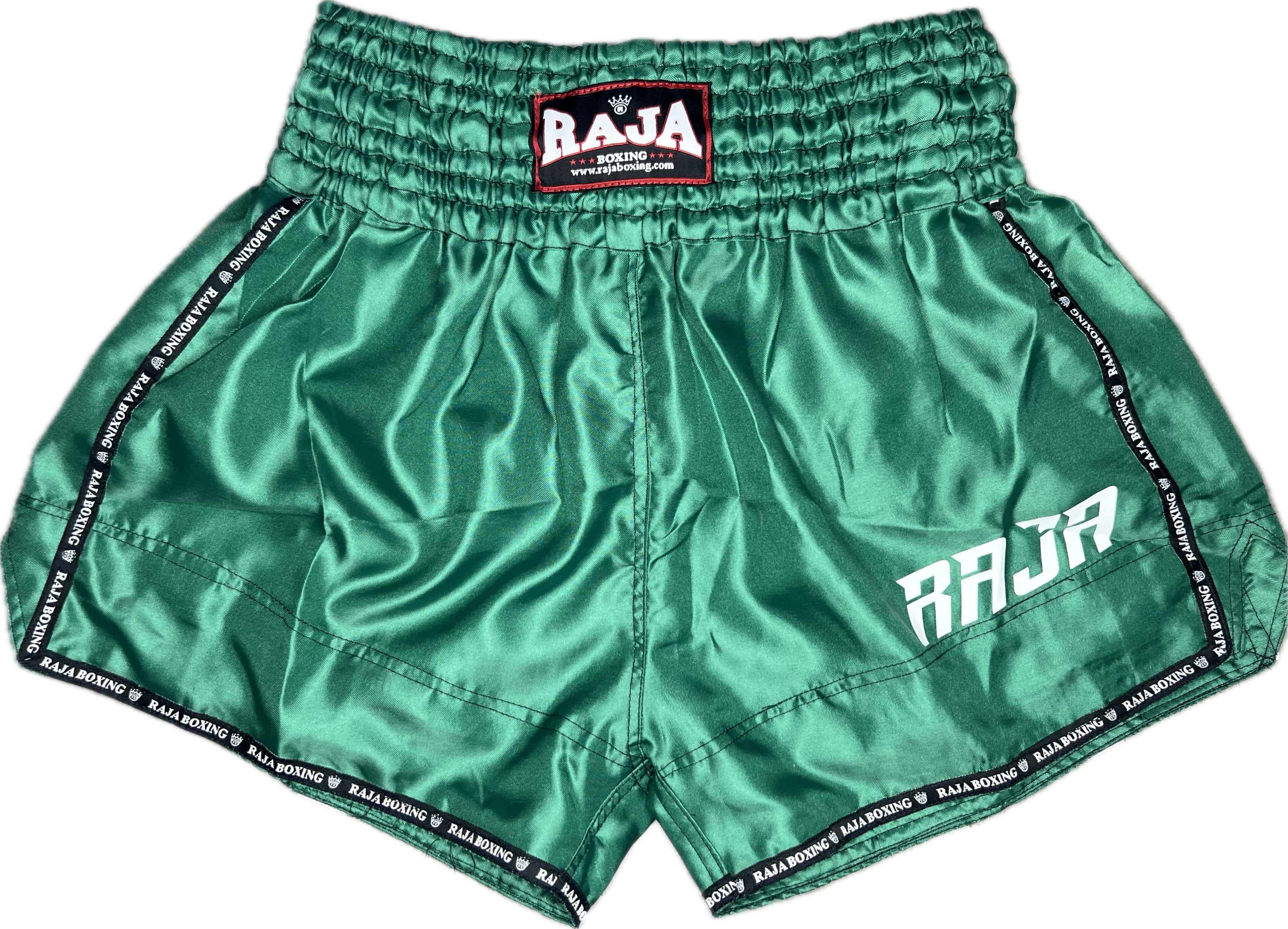 Muay Thai Shorts Classic Green Raja Boxing Czech swim-shorts-logo-orange-high-company