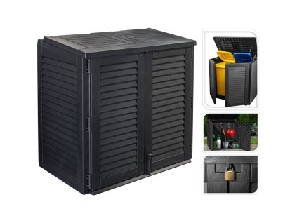 9038 24 zahradny plastovy ulozny box antracitovy 780 l