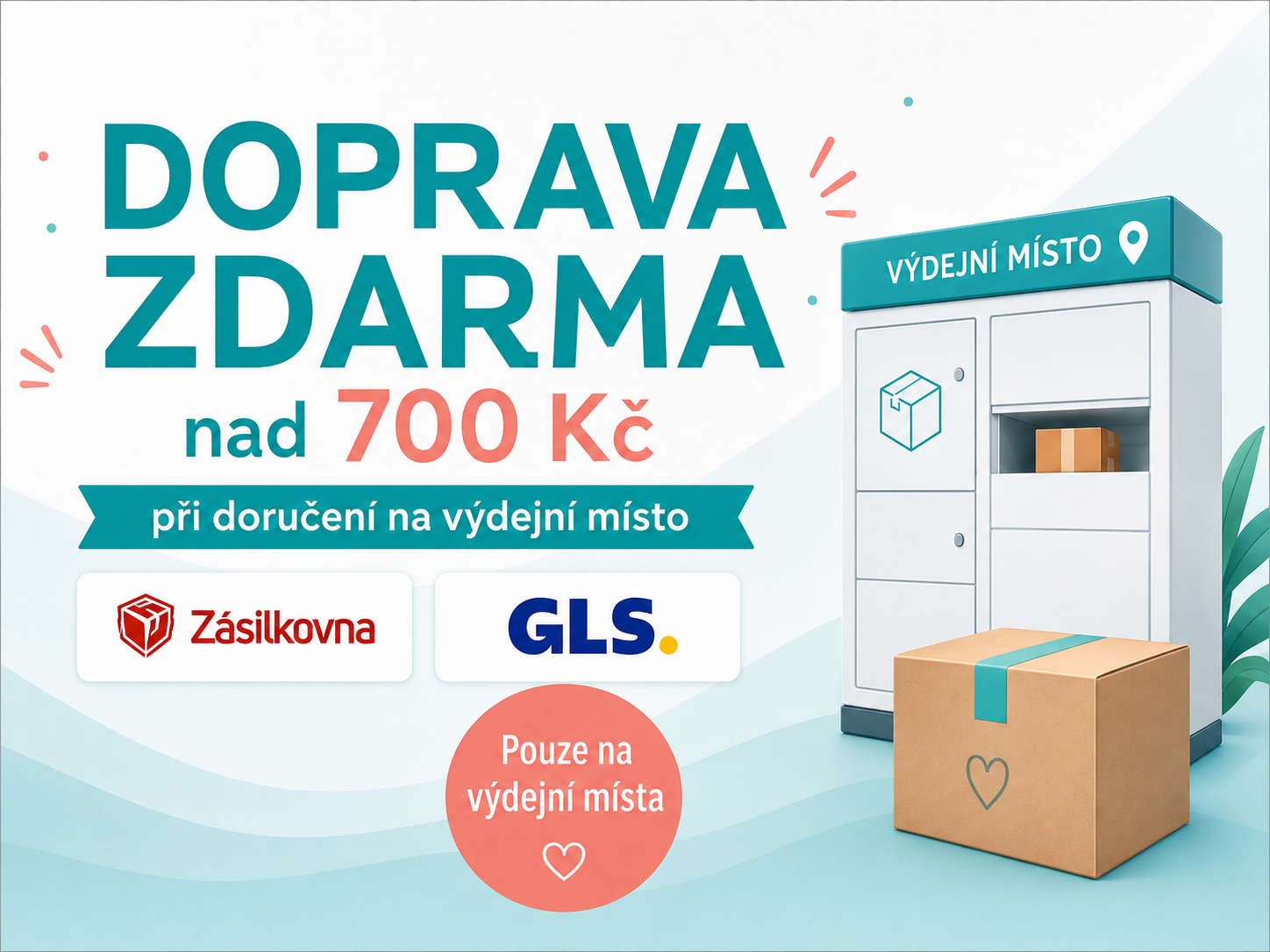 Doprava zdarma nad 700kč na výdejní místa