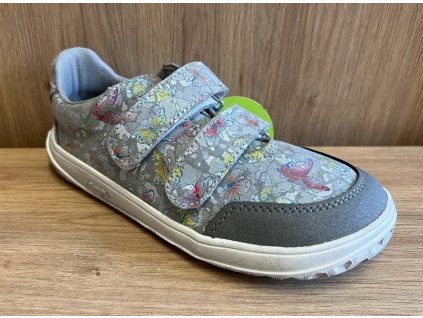 Dívčí Barefoot boty Nella šedá motýlci