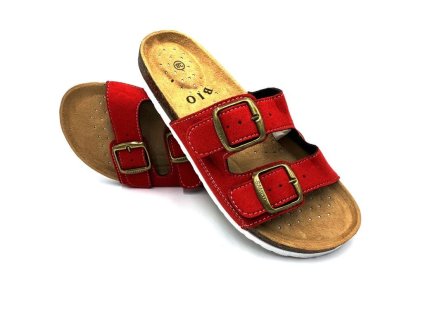 20211 damske korkove biopantofle cervene