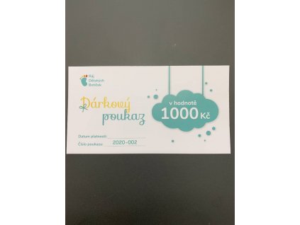 Dárkový poukaz v hodnotě 1000,– Kč