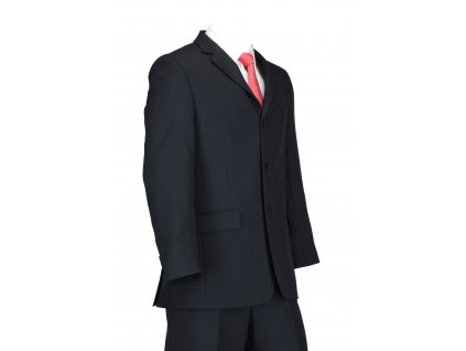 02 pánske čierne nekrčivé spoločenské oblekové lacné sako na pohreb MILÁNO 2d 0002