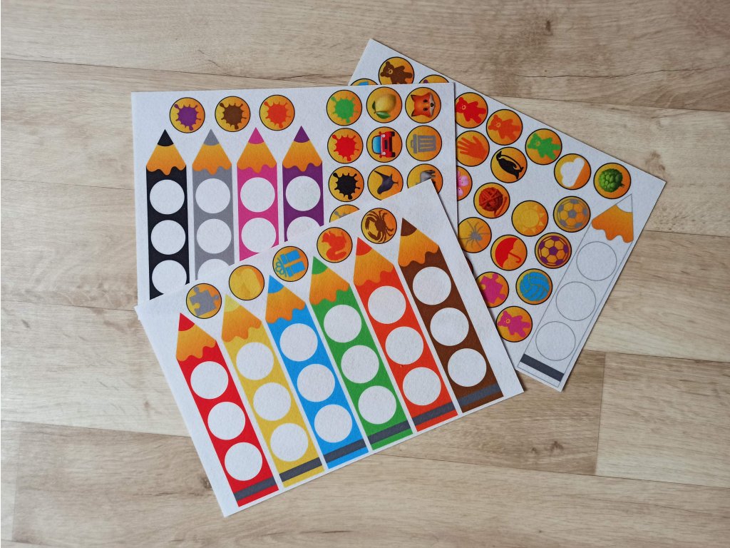 Kredki z sortowaniem kolorów (3 szt.) - panel filcowy