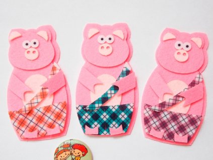 Fingerpuppen Drei kleine Schweinchen - Ausschnitte