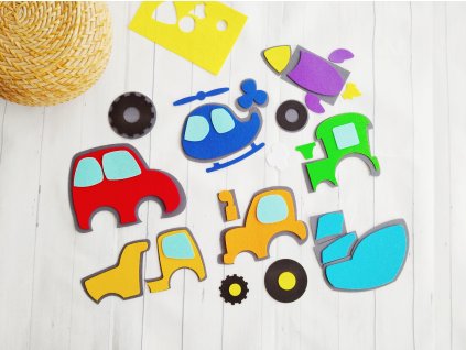 Dopravní prostředky skládačka - výseky