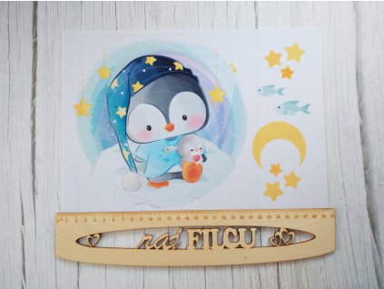 Kruhové puzzle tučňák v pyžamu - filcový panel