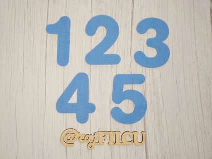 Číslice 1-5 z měkkého filcu - výseky