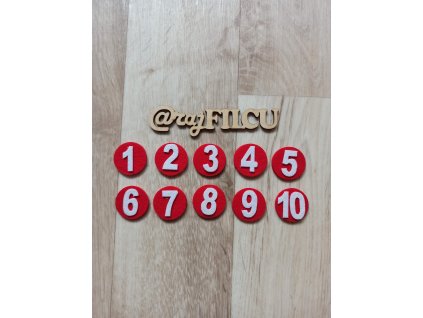 Kolečka s čísly od 1-10 nebo od 1-12 - výseky