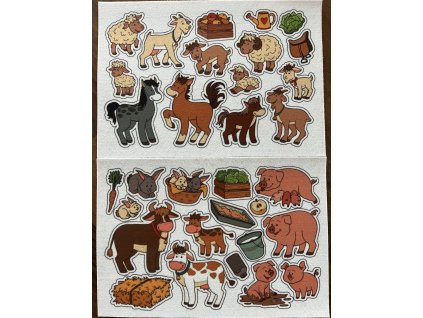 Farmářská zvířata s mláďaty (2 ks) - filcový panel