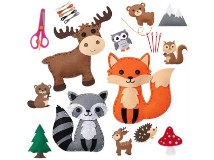 Filcová diy kreativní sada horských zvířátek