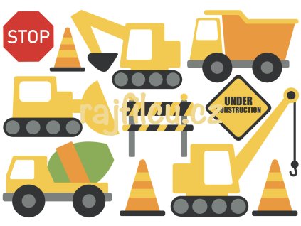 Stavební auta tisk A4.1