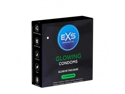 exs glowing condoms svietiace kondomy krabicka 3ks