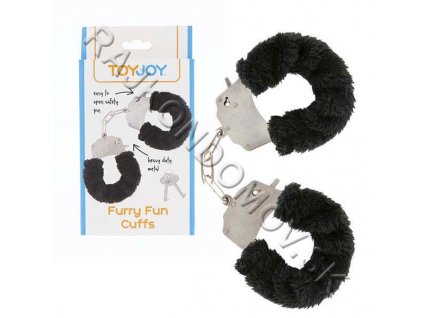 ToyJoy Furry Fun Cuffs plyšové erotické putá Black 8713221063403 2100  24 1945