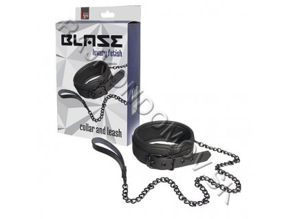 Blaze Luxury Fetish Collar and Leash obojok s vodítkom BLACK 8719632670544 2212  24 2057