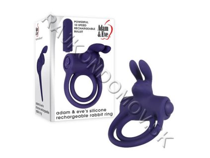 Adam&Eve Silicone Rechargeable Rabbit Ring vibračný krúžok 844477017129 2476 24 2321