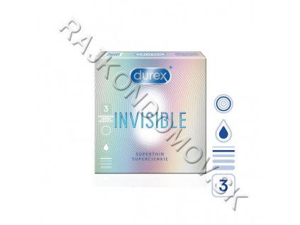 Durex Invisible Superthin (Extra Sensitive) krabička 3ks 5052197045246 2570  24 2415