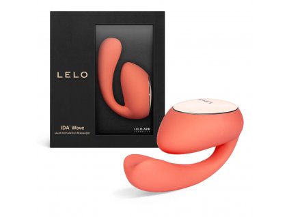 lelo ida wave luxusny vibrator dvojity coral red 7350075028670 rk1