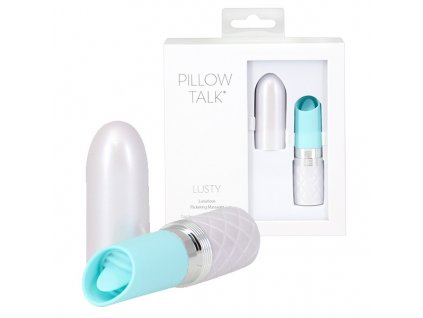Pillow Talk Lusty Turquoise lipstick vibrator v tvare ruzu na pery 10