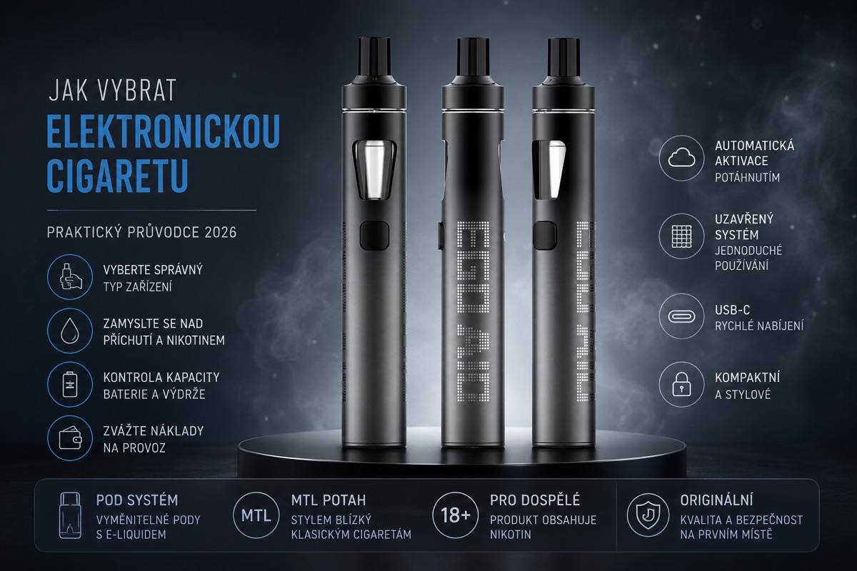 Elektronická cigareta pro začátečníky: typy, výběr a doporučení 2026
