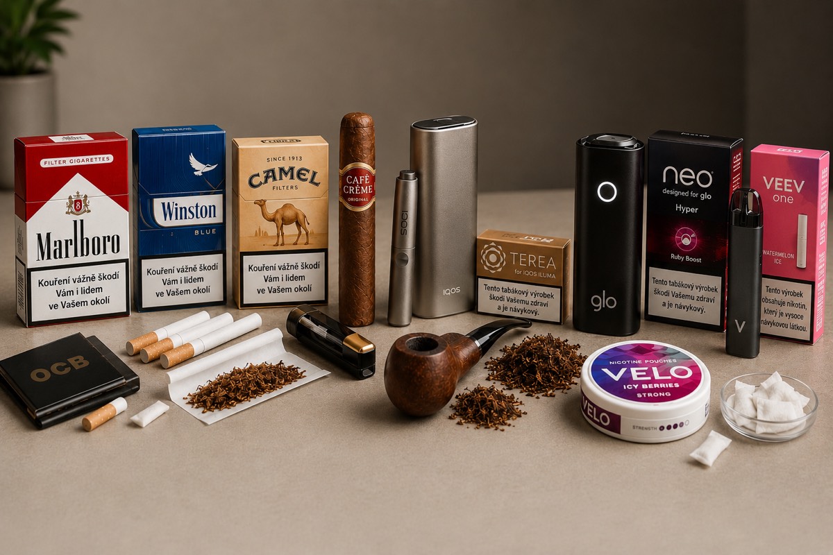 Druhy cigaret a tabákových produktů: kompletní přehled 2026