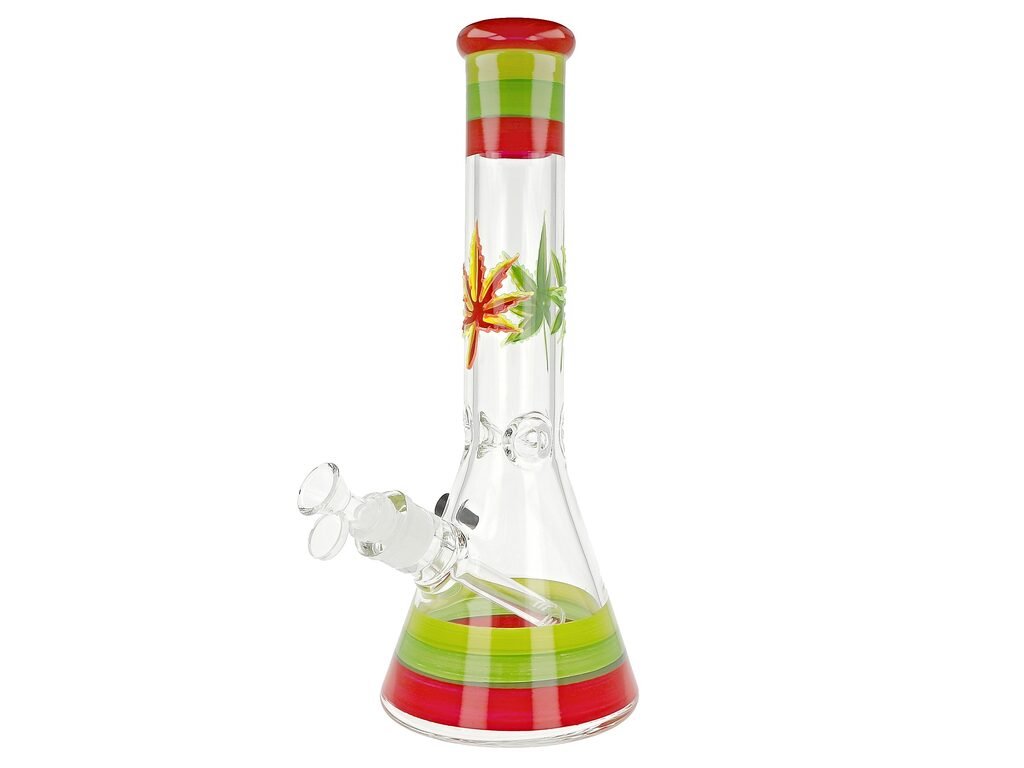 Skleněný bong Super Heroes Beaker Colored Leaves, 36cm
