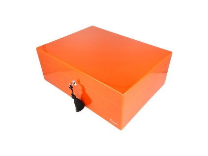 Humidor na doutníky Caseti Paris Orange 36,8x27,7x13,6cm