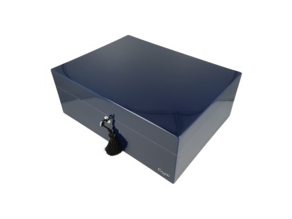 Humidor na doutníky Caseti Paris Dark Blue 36,8x27,7x13,6cm