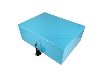 Humidor na doutníky Caseti Paris Light Blue, 37x28x14cm