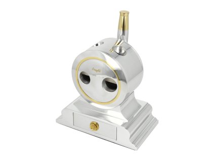 Doutníkový ořezávač Angelo stolní, silver/gold, 18 a 21mm