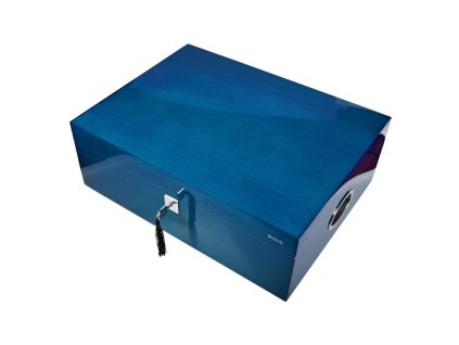Humidor na doutníky Siglo modrý, 41x31x14cm