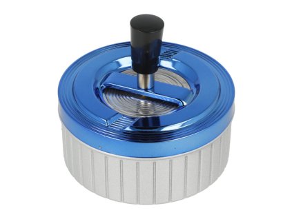 POPELNÍK KOVOVÝ OTOČNÝ STRIPES MODRÝ, 11CM (-- --)